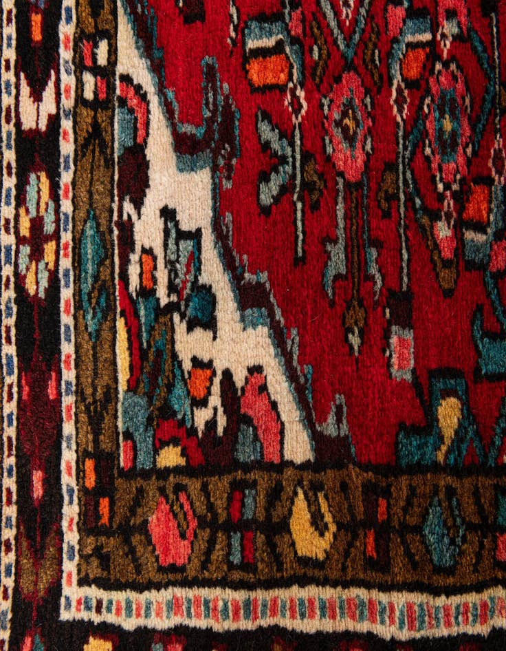 Detail image of 3' 6 x 13' 2  Hand Knotted Hossainabad Persian Wool Runner Rug