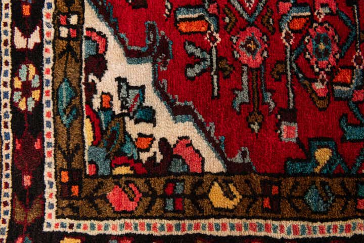 3' 6 x 13' 2 Hand Knotted Hossainabad Persian Wool Runner Rug
