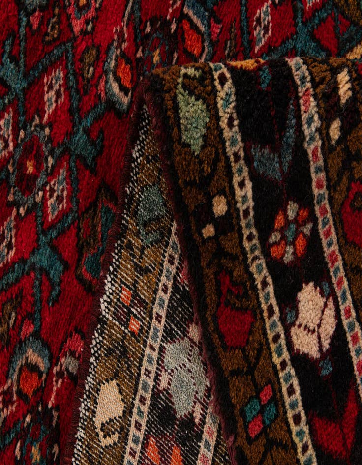 Detail image of 3' 6 x 13' 2  Hand Knotted Hossainabad Persian Wool Runner Rug