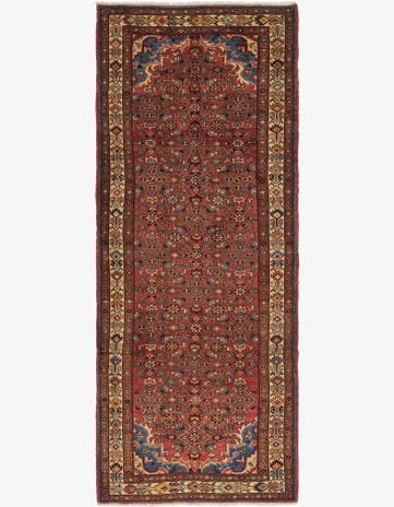3' 10 x 10' Hand Knotted Hossainabad Persian Wool Runner Rug