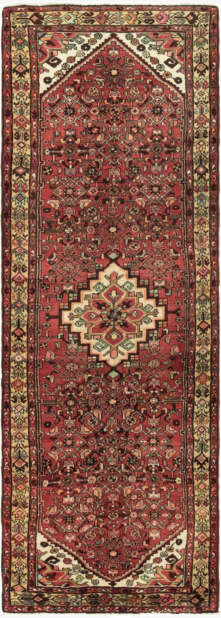 3' 9 x 11'  Hand Knotted Hossainabad Persian Wool Runner Rug