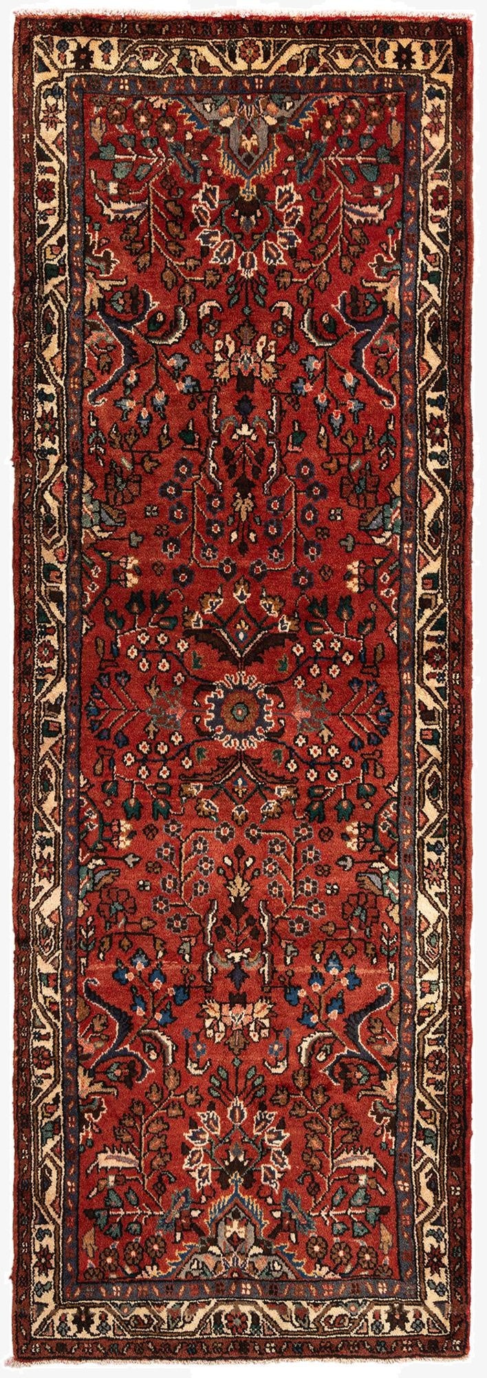 3' 4 x 10' 1 Hossainabad Wool Runner Rug