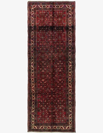 3' 8 x 10' 2 Hand Knotted Hossainabad Persian Wool Runner Rug