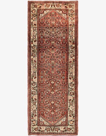 3' 6 x 10' 4 Hand Knotted Hossainabad Persian Wool Runner Rug