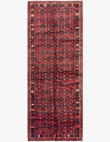 4' x 11' Hand Knotted Hossainabad Persian Wool Runner Rug