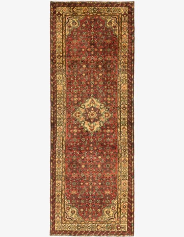 3' 6 x 9' 10 Hand Knotted Hossainabad Persian Wool Runner Rug