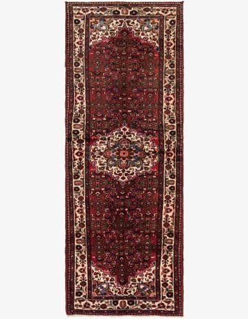 3' 6 x 10' 4 Hand Knotted Hossainabad Persian Wool Runner Rug