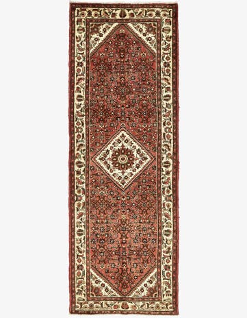 3' 7 x 10' 7 Hand Knotted Hossainabad Persian Wool Runner Rug
