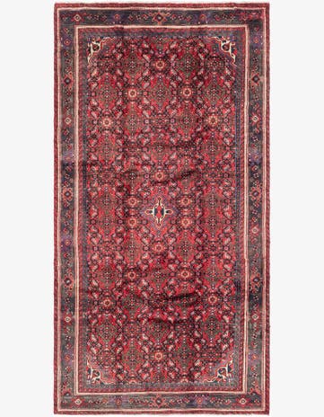 5' x 9' 6 Hand Knotted Hossainabad Persian Wool Runner Rug