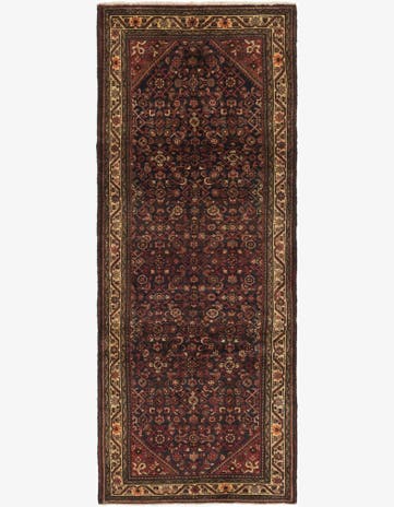 3' 10 x 10' 4 Hand Knotted Hossainabad Persian Wool Runner Rug