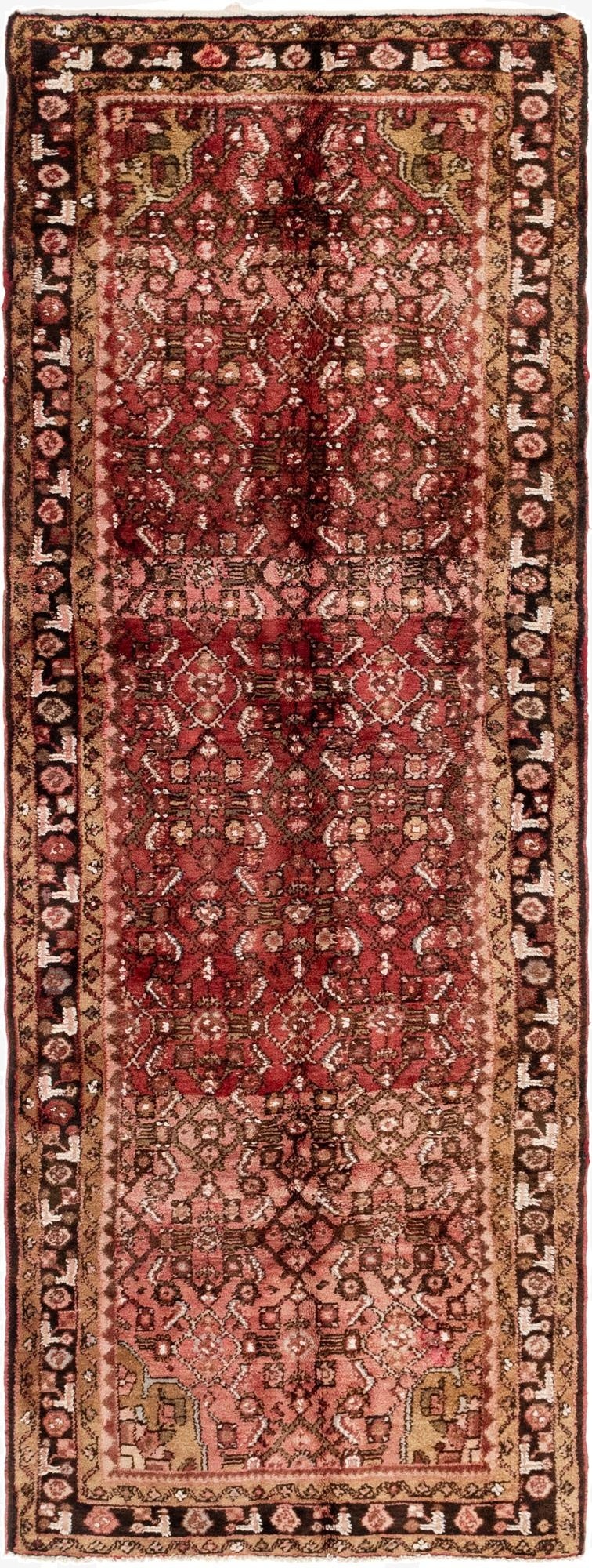 3' 7 x 10' 2  Hand Knotted Hossainabad Persian Wool Runner Rug