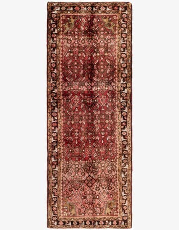 3' 7 x 10' 2 Hand Knotted Hossainabad Persian Wool Runner Rug