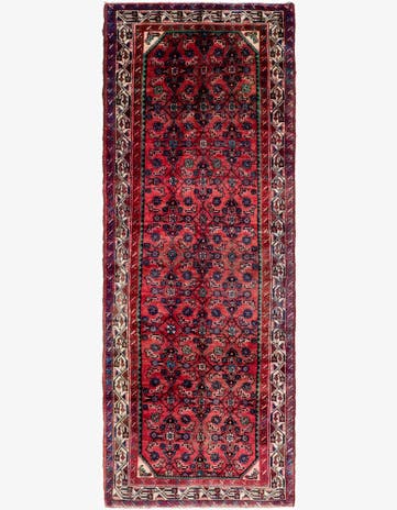 3' 6 x 10' 2 Hand Knotted Hossainabad Persian Wool Runner Rug