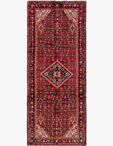4' x 10' Hand Knotted Hossainabad Persian Wool Runner Rug