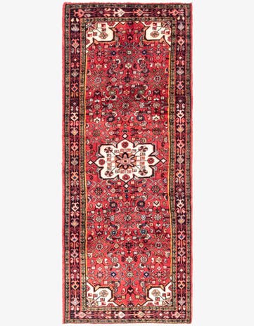 3' 8 x 9' 8 Hand Knotted Hossainabad Persian Wool Runner Rug