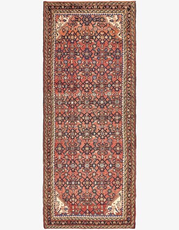 3' 10 x 9' 10 Hand Knotted Hossainabad Persian Wool Runner Rug