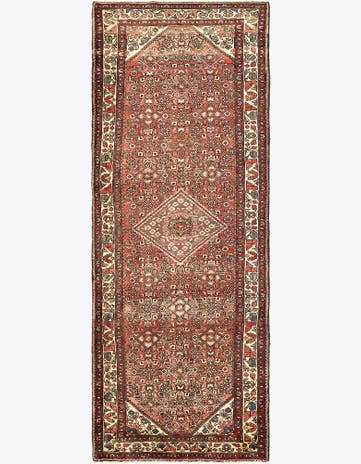 3' 10 x 10' Hand Knotted Hossainabad Persian Wool Runner Rug