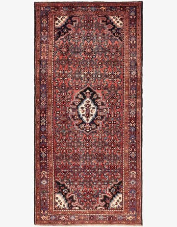 5' 6 x 11' 1 Hand Knotted Hossainabad Persian Wool Runner Rug