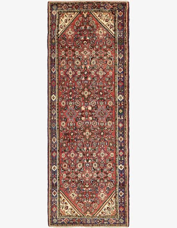 3' 8 x 10' 4 Hand Knotted Hossainabad Persian Wool Runner Rug