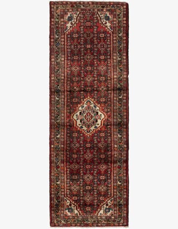 3' 5 x 10' 2 Hand Knotted Hossainabad Persian Wool Runner Rug