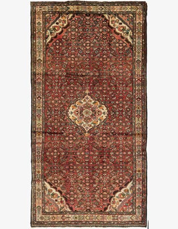 5' x 10' 5 Hand Knotted Hossainabad Persian Wool Runner Rug