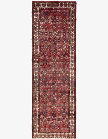 3' 8 x 10' 6 Hand Knotted Hossainabad Persian Wool Runner Rug