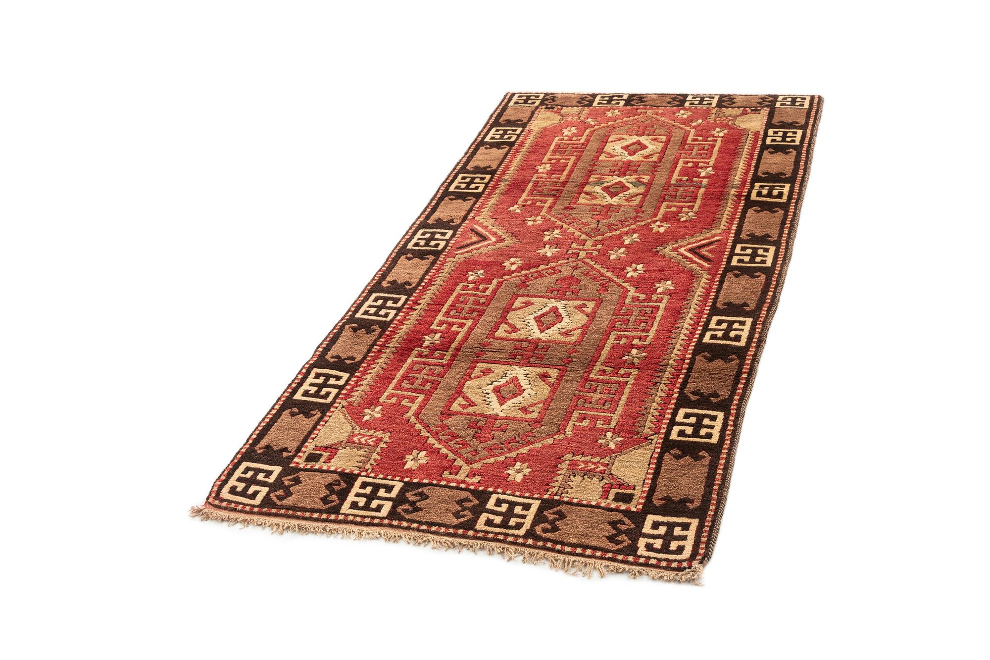 3' 4 x 6' 7 Hand Knotted Kars Wool Runner Rug