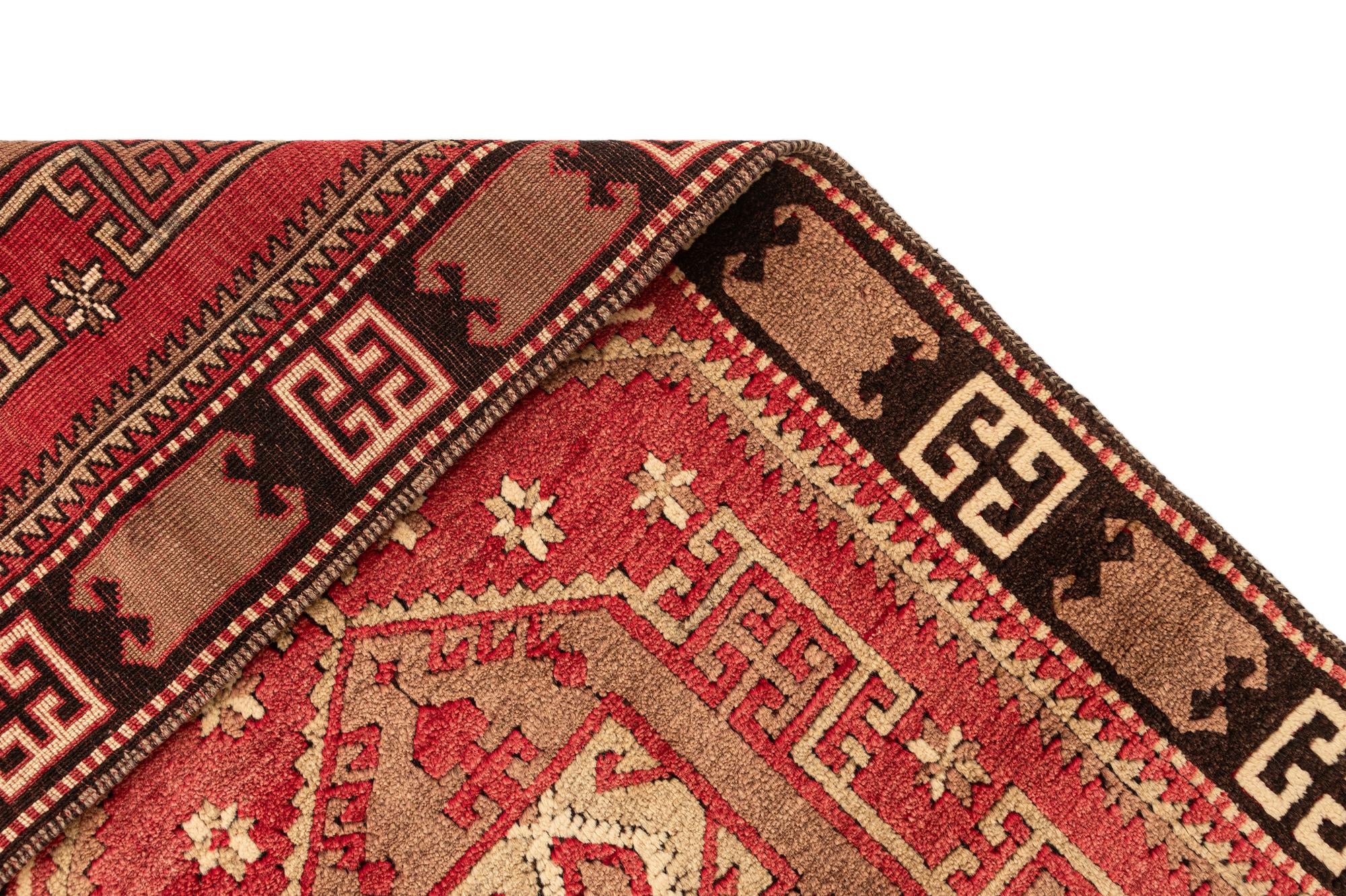3' 4 x 6' 7 Hand Knotted Kars Wool Runner Rug