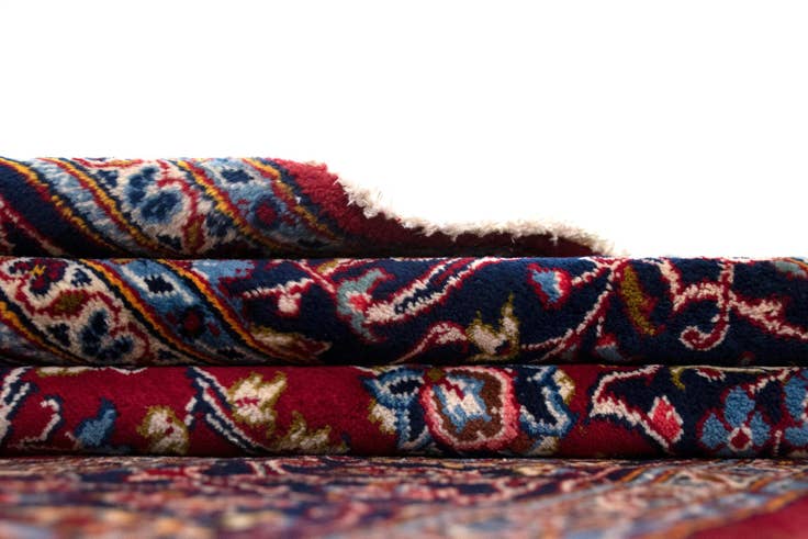 Detail image of 6' 6 x 10' 10 Hand Knotted Kashan Persian Wool Runner Rug