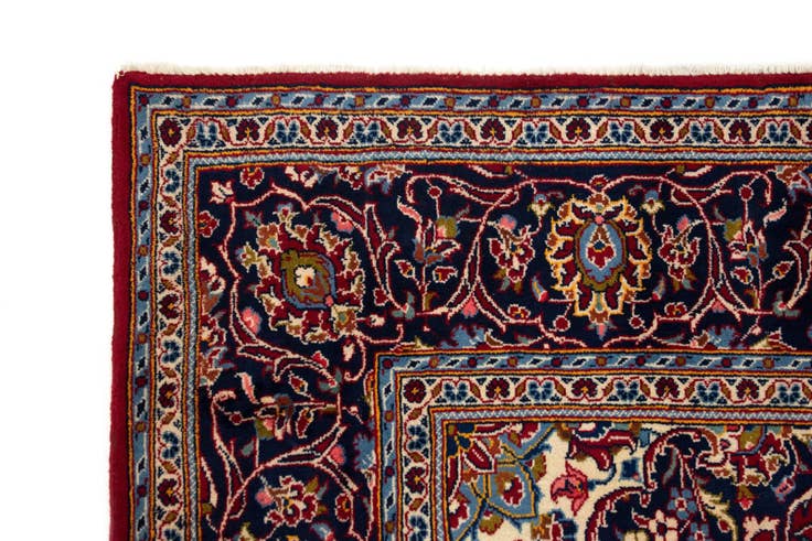 Detail image of 6' 6 x 10' 10 Hand Knotted Kashan Persian Wool Runner Rug