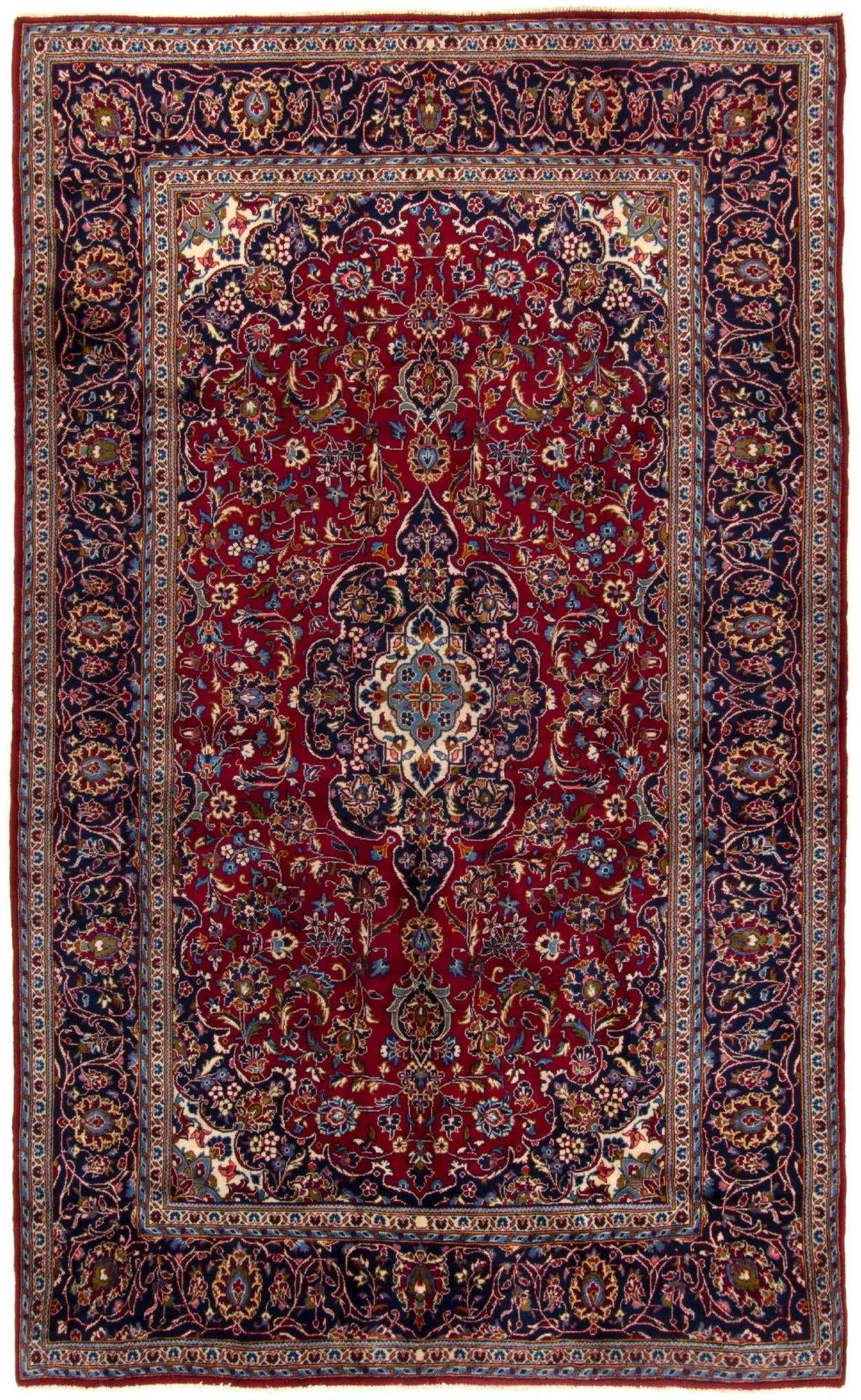 6' 6 x 10' 10 Hand Knotted Kashan Persian Wool Runner Rug