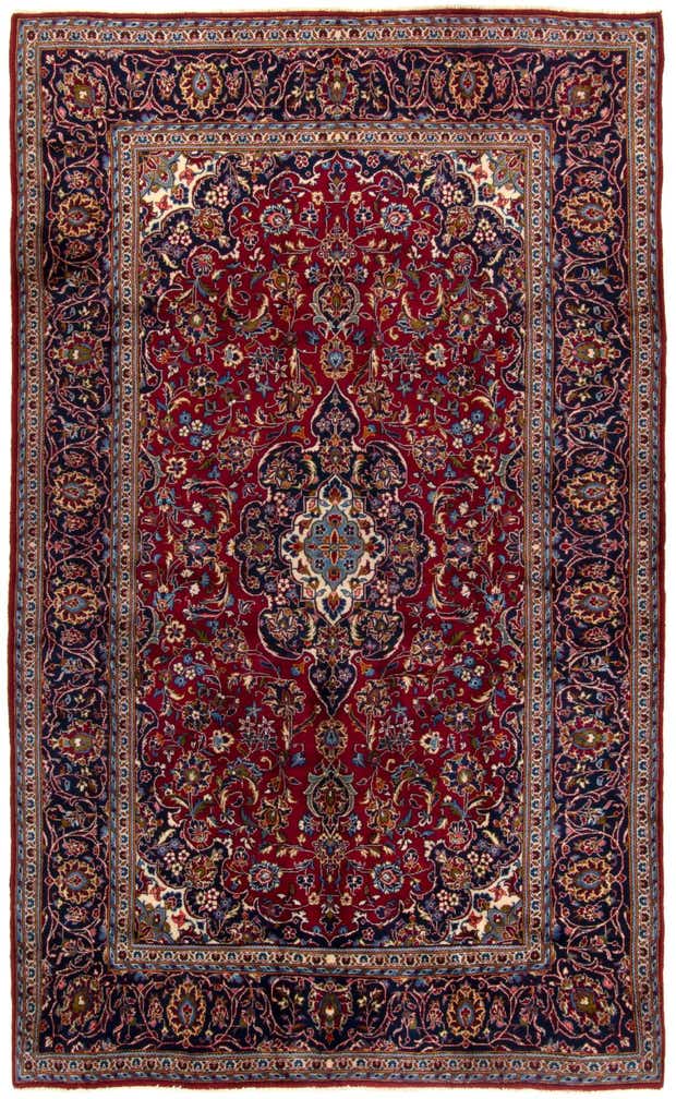 6' 6 x 10' 10 Hand Knotted Kashan Persian Wool Runner Rug