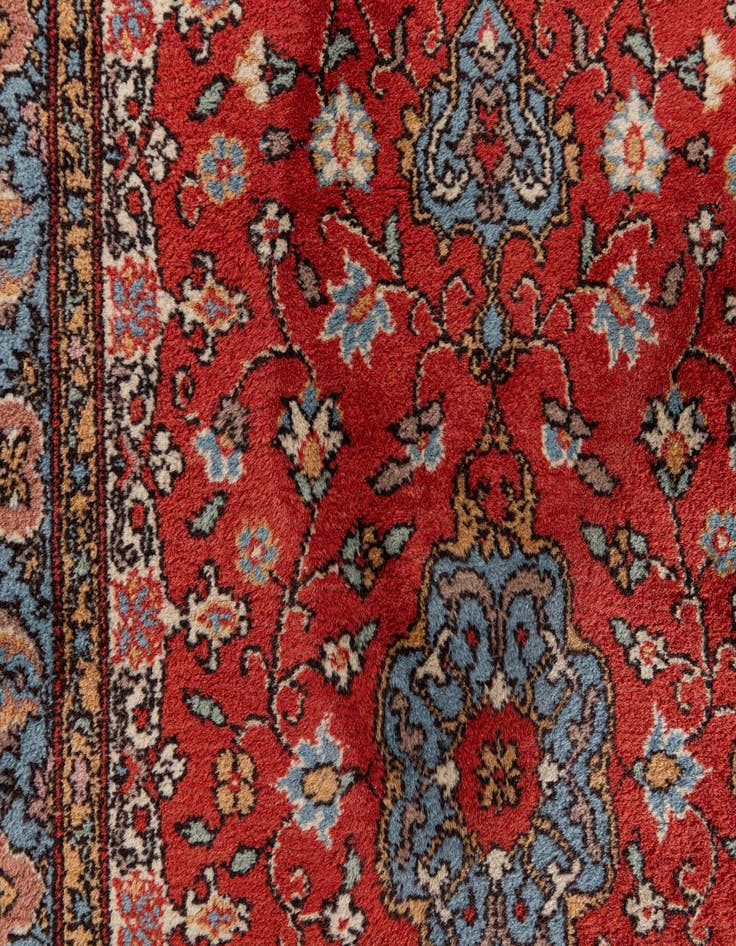 Detail image of 3' 5 x 18'  Hand Knotted Kashan Oriental Wool Runner Rug