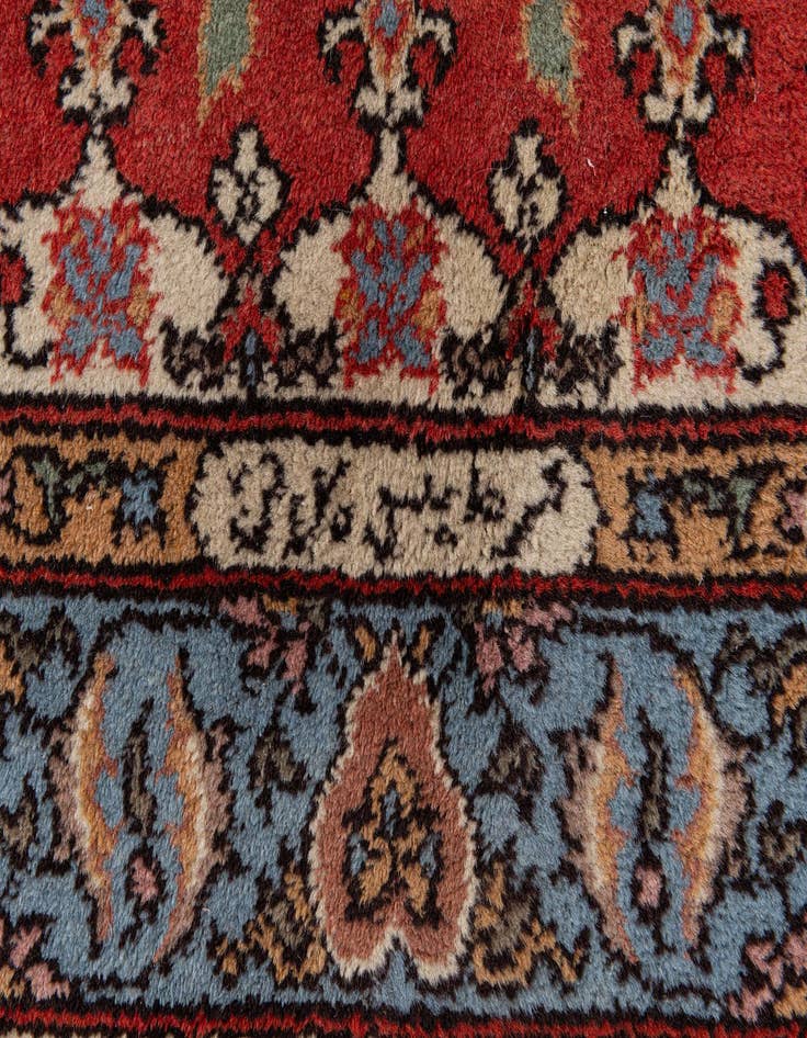 Detail image of 3' 5 x 18'  Hand Knotted Kashan Oriental Wool Runner Rug