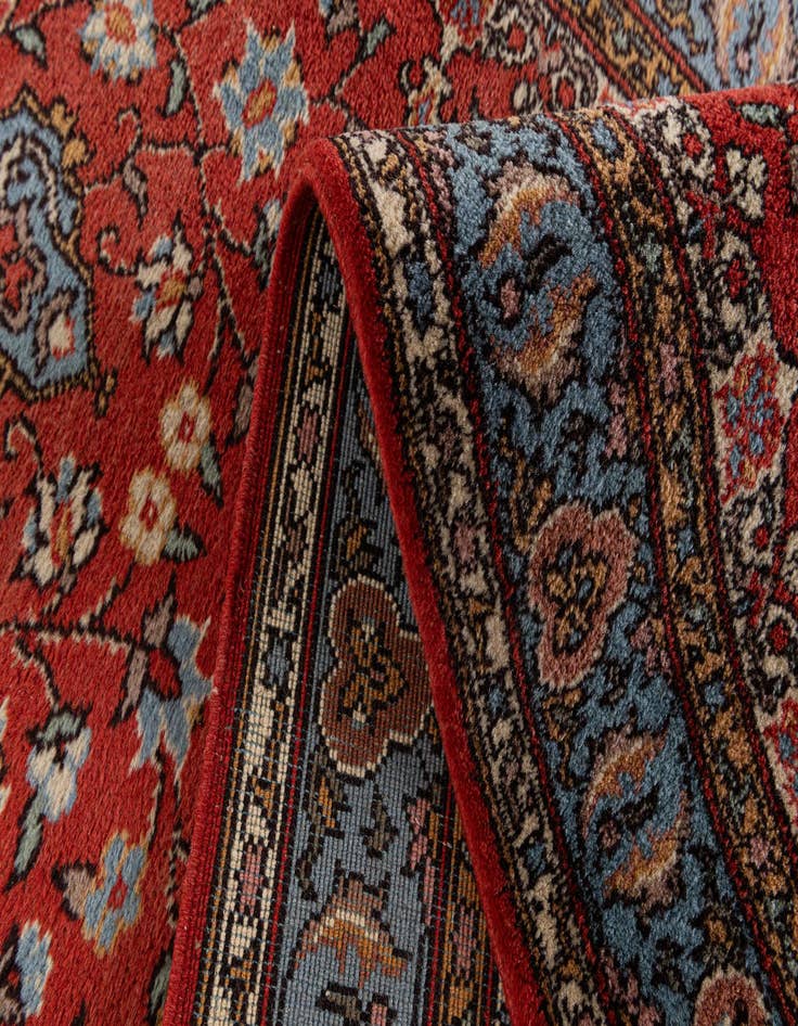 Detail image of 3' 5 x 18'  Hand Knotted Kashan Oriental Wool Runner Rug