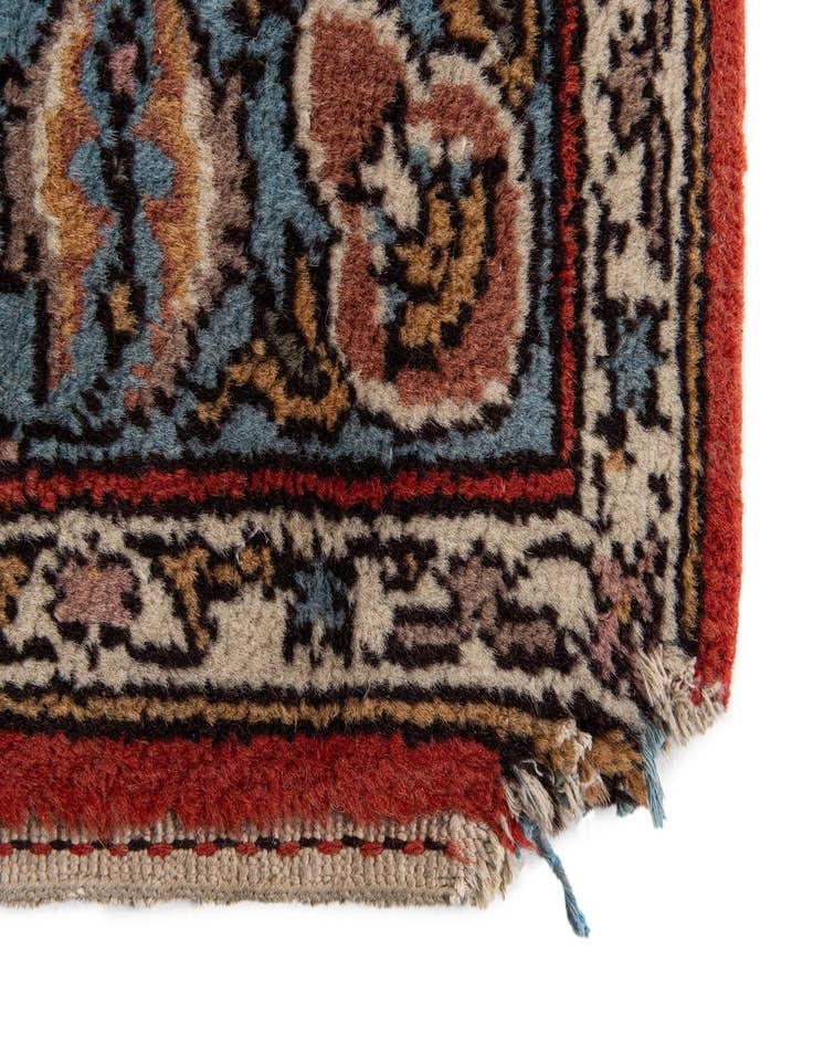 Detail image of 3' 5 x 18'  Hand Knotted Kashan Oriental Wool Runner Rug