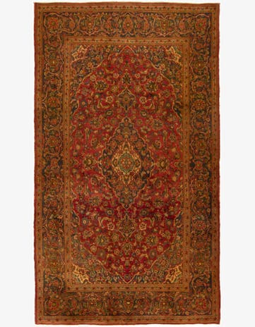 6' 4 x 10' 11 Hand Knotted Kashan Persian Wool Runner Rug