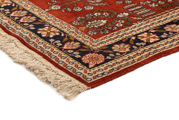Detail image of 3' 2 x 10' 3 Hand Knotted Kashmir Oriental Wool Runner Rug