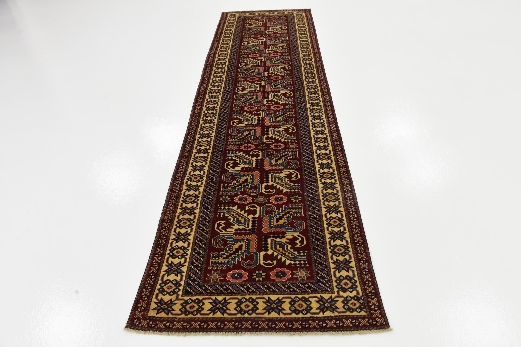 2' 9 x 9' 9 Hand Knotted Kazak Runner Rug