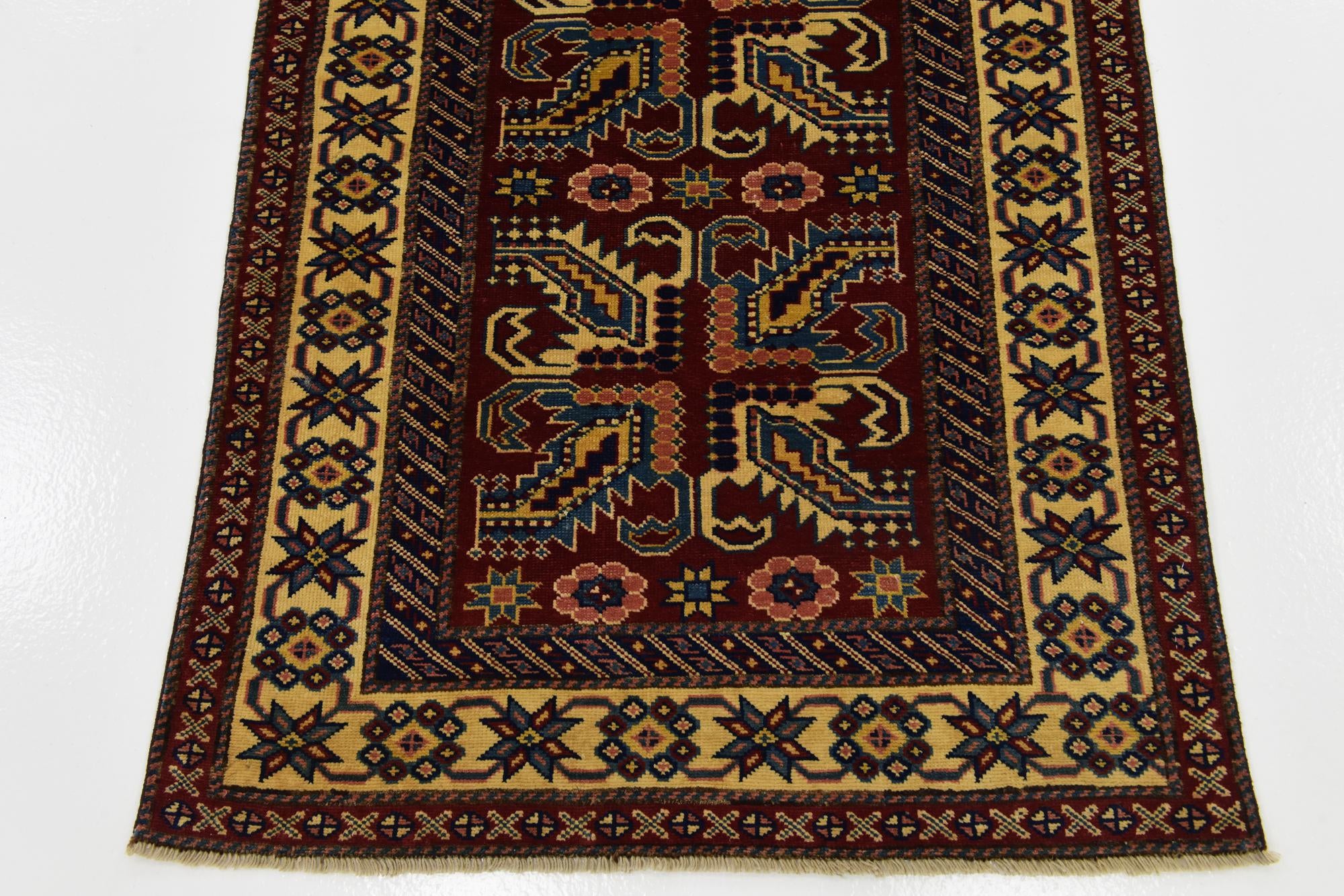 2' 9 x 9' 9 Hand Knotted Kazak Runner Rug