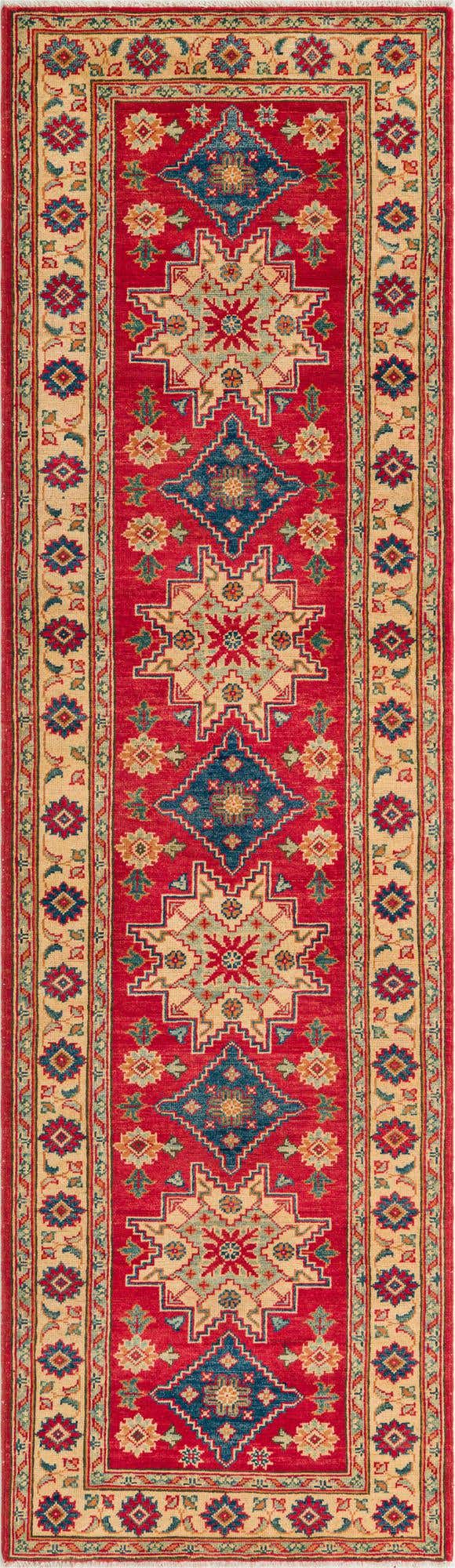2' 10 x 9' 9 Hand Knotted Kazak Runner Rug