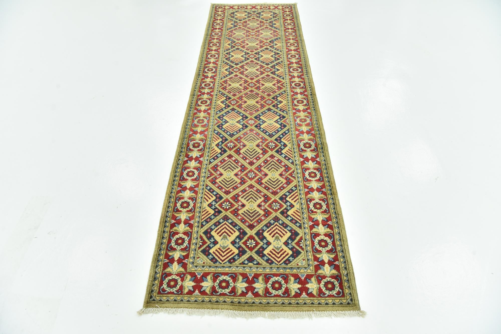 2' 9 x 9' 8 Hand Knotted Kazak Runner Rug