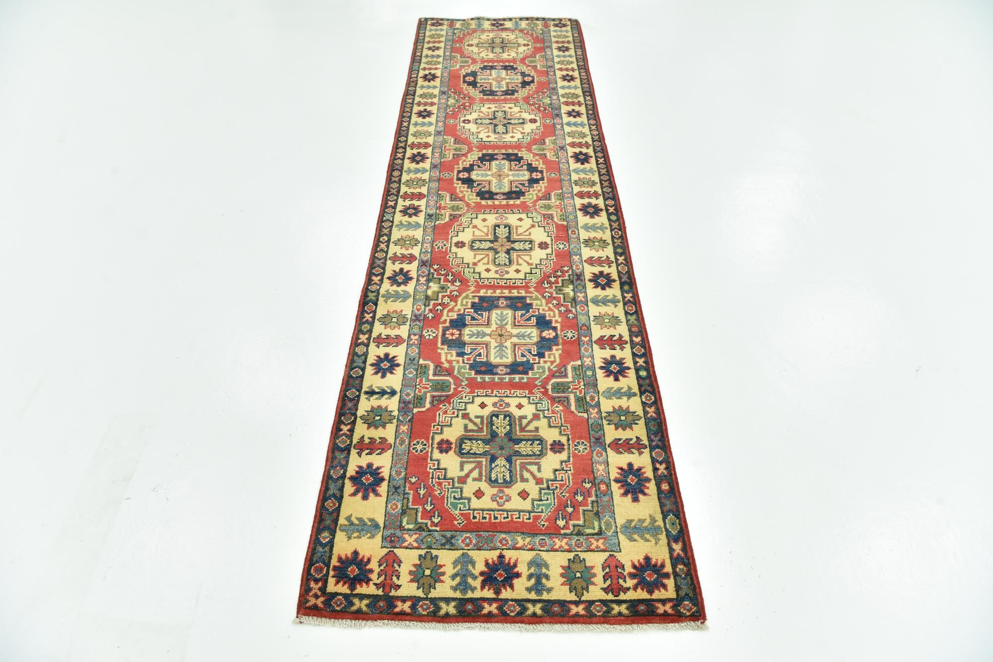 2' 7 x 9' 9 Hand Knotted Kazak Runner Rug