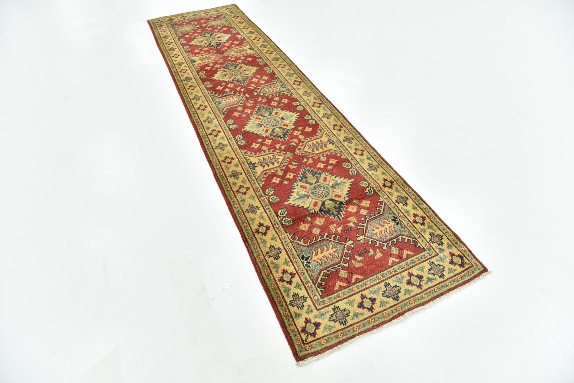 2' 9 x 10' Hand Knotted Kazak Runner Rug