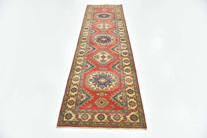 2' 9 x 9' 9 Hand Knotted Kazak Runner Rug