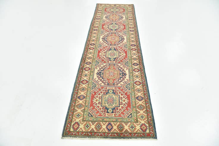 Detail image of 2' 8 x 9' 10 Hand Knotted Kazak Runner Rug