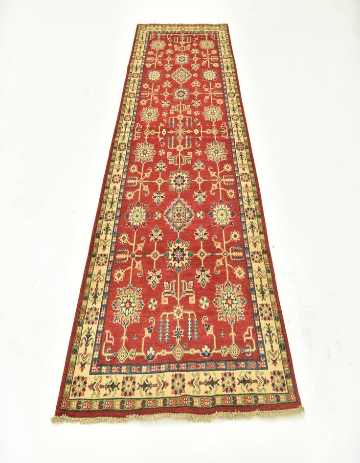 Detail image of 4' x 10'  Hand Knotted Kazak Runner Rug