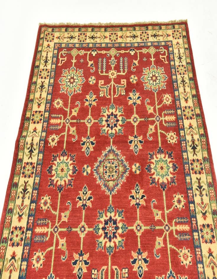 Detail image of 4' x 10'  Hand Knotted Kazak Runner Rug