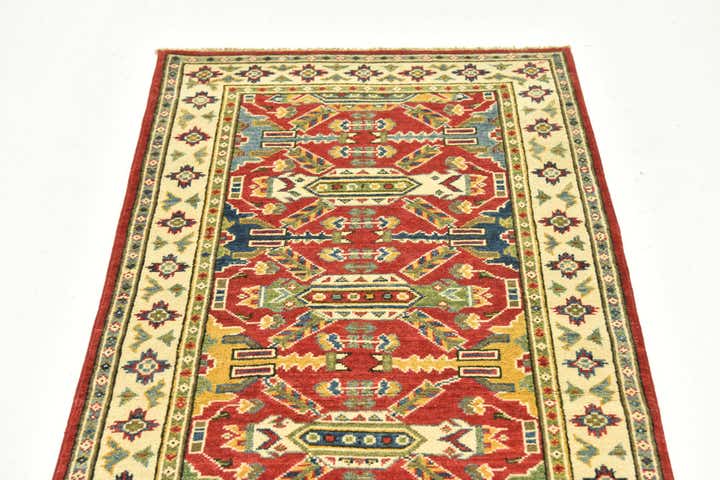 2' 8 x 9' Hand Knotted Kazak Runner Rug