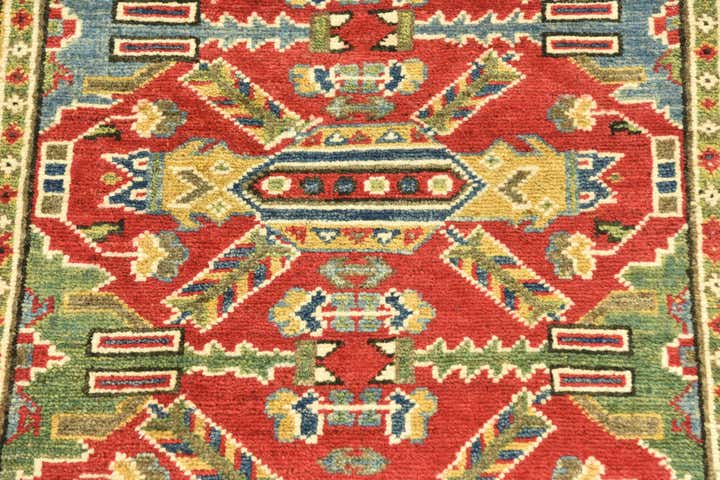2' 8 x 9' Hand Knotted Kazak Runner Rug